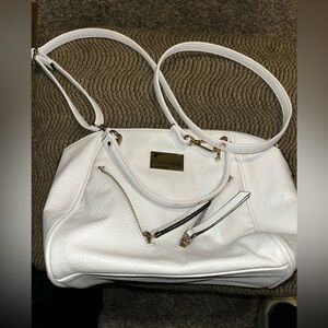 Juicy Couture White Vegan Pebbled Leather Crossbody